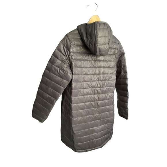 WIND RIVER Mid-length Puffer Parka Light-weight Hooded Jacket Gray Fall Winter - Picture 4 of 16